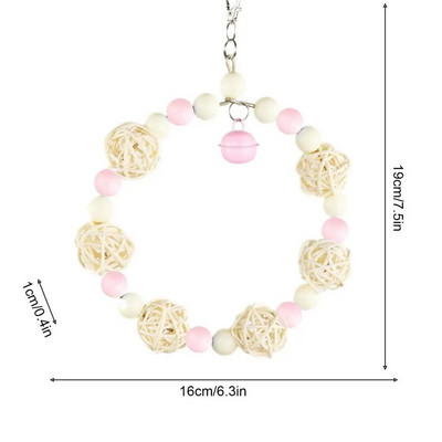 Paukščių sūpynės sūpynės kabantys stovimas kramtomasis žaislas Paukščių narvelio priedai mažiems paukščiams narvuose Kabantys žaislai su karoliukais ir sepak