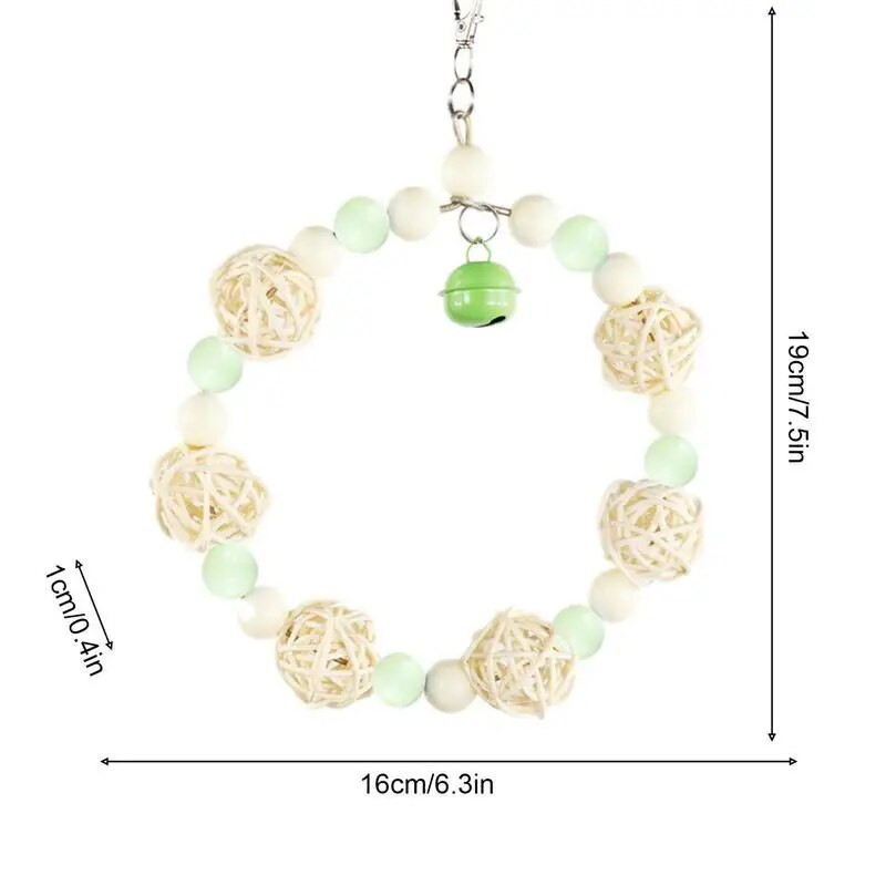 Paukščių sūpynės sūpynės kabantys stovimas kramtomasis žaislas Paukščių narvelio priedai mažiems paukščiams narvuose Kabantys žaislai su karoliukais ir sepak