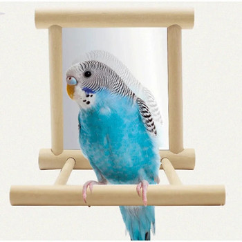 Parrot Bird Wooden Swing Perch Stand Pet Toy Vising Platform Rack Playstand Budgie Parakeet Perches Board for Birds Cage