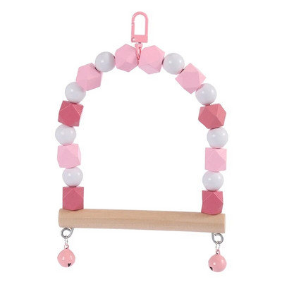 Paukščių sūpynės papūga kramtoma stovinčio kabančio ešerio žaislas paukščio narve su spalvotais karoliukų varpeliais mažam papūgui