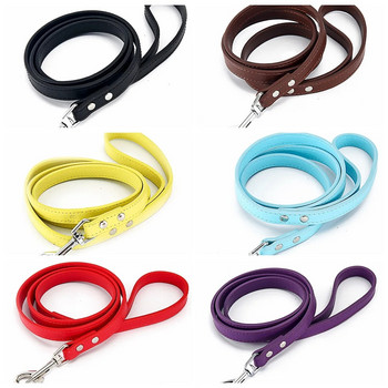 Leather Dog Leash Pet Dogs Leashes 6 Colors Solid Dog Training Leashes for Large Medium Small Dog Lead Rope Puppy Dog Supplies