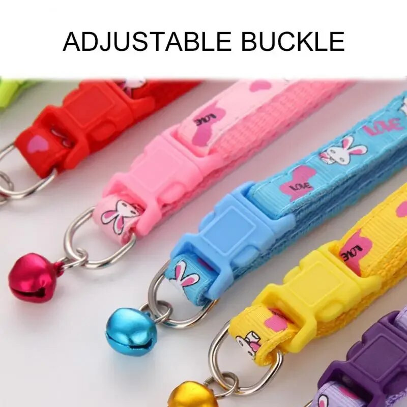 Kačių šunų antkaklis Velykų zuikis Triušio katės antkaklio sagtis karoliai su varpelio apykakle, skirta kačių šunų reikmenims