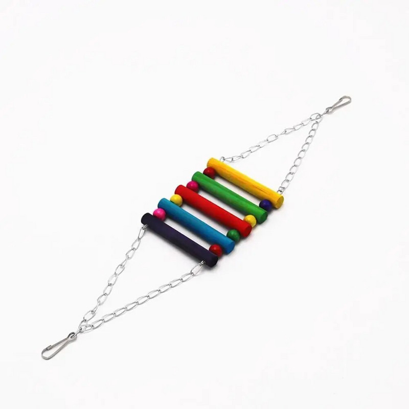 Papūgos medinis pakabinamas tiltas hamakas sūpynių stovas, kramtomieji žaislai paukščių narvelių priedai paukščių reikmenys