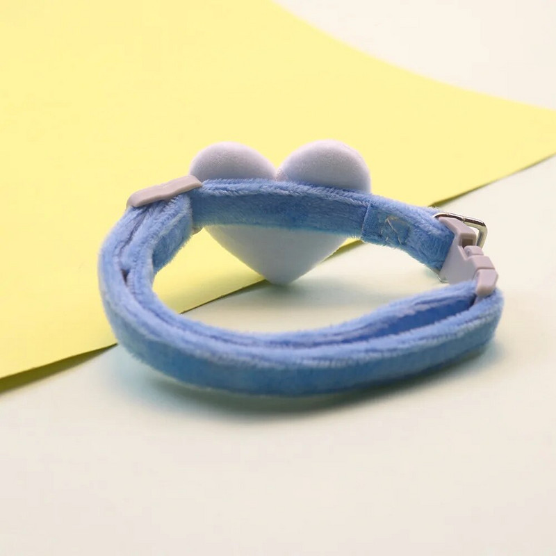 Armas kassi kaelarihm, süda vibu ja kellukesekassi kaunistused Macaroni värvi pehme samet reguleeritav kaelarihm 6 värvi lemmiklooma tarvikud