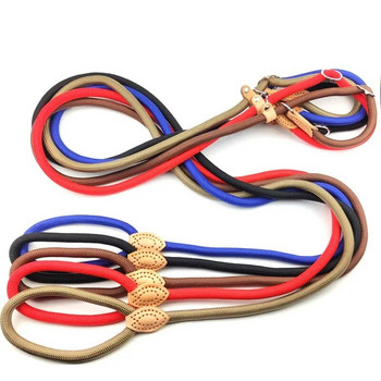 Нов стил каишка за кучета, плъзгащо се въже, каишка, каишка за тежкотоварни плетени въжета, регулируема примка, нашийник, тренировъчни каишки за средно големи кучета