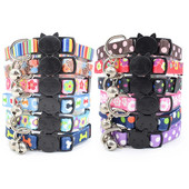 Poliesteriu margintas mielas katės apykaklės papuošimas su varpeliais