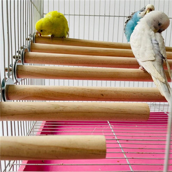 Стояща пръчка Дървесен цвят Естествена играчка Sticksstand 1 X шлифовъчна лента за птичи нокти