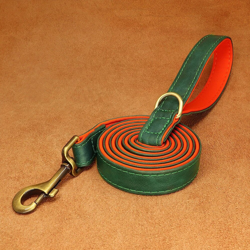 5 láb hosszú bőr kutyapóráz Tartós kisállatsétáltató póráz póráz kis, közepes méretű kutyák számára Pitbull mopsz erman juhászkutya