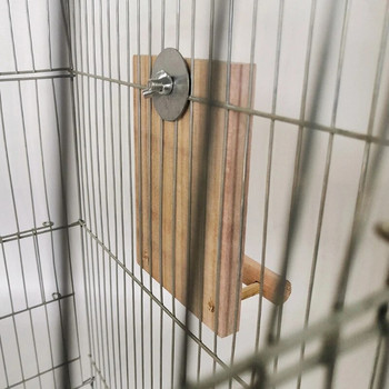 Καθρέφτες εκπαίδευσης παπαγάλου με κρεμάστρα πέρκες Ξύλινος καθρέφτης κοκτέιλ για παιχνίδια κλουβιού Parakeet Finch Bird Supplies Αξεσουάρ κλουβιού