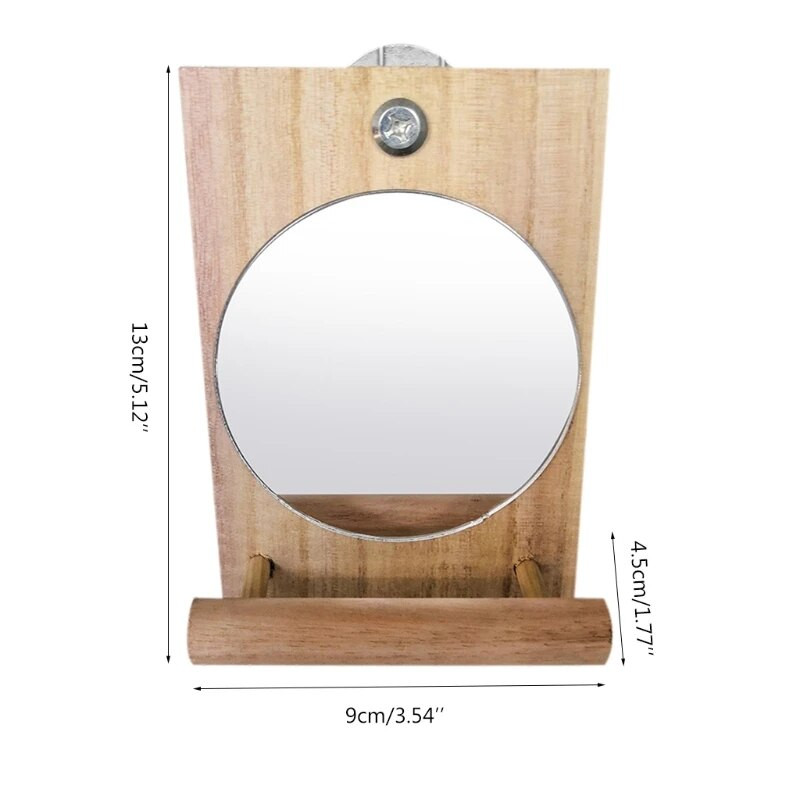 Papagájképző tükrök ülőrudakkal állványos, fából készült kakas tükör ketrecjátékokhoz Papagáj pinty madarak kellékek ketrec kiegészítők