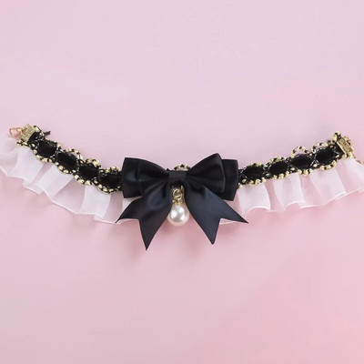 Šuns antkaklis mielas nėrinių lankelis augintinio šuns katės antkaklis reguliuojamas kačių karoliai papuošalai Saldus kaklo dekoratyviniai aksesuarai augintiniams Gyvūnų reikmenys