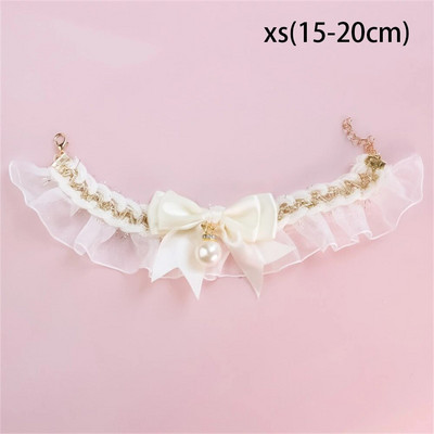 Kačių antkaklis mielas nėriniuotas lankelis augintinio šuns katės antkaklis reguliuojamas kačių karoliai papuošalai Saldus kaklo dekoratyviniai aksesuarai augintiniams Gyvūnų reikmenys