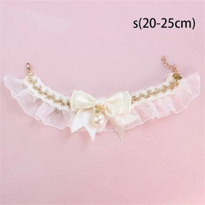 Kačių antkaklis mielas nėriniuotas lankelis augintinio šuns katės antkaklis reguliuojamas kačių karoliai papuošalai Saldus kaklo dekoratyviniai aksesuarai augintiniams Gyvūnų reikmenys