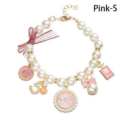 Divat kiskutya kiegészítők Aranyos nyakörv Állítható kutya macska hercegnő masni nyaklánc kisállat gyöngy nyakörv