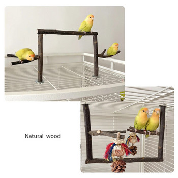 Βάση για πέρκα με κουκουνάρια και σχοινιά παπαγάλος που μασάει παιχνίδια αξεσουάρ βάσης πέρκας για τα Lovebirds Cockatiel Parakeets