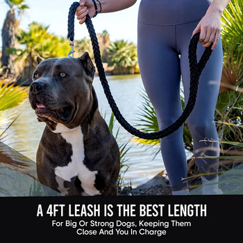 Тежка и издръжлива каишка за кучета 120 см. Издръжлива найлонова плетена каишка за разходка на кучета за кучета от средни и големи породи, теглително въже за домашни любимци