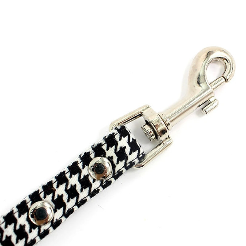 Houndstooth kutyapóráz divatos retro póráz kistestű kutyáknak kölykök kölyökkutyák mini maci szamojéd yorki kutyapórázok ólmok kisállat-kiegészítők