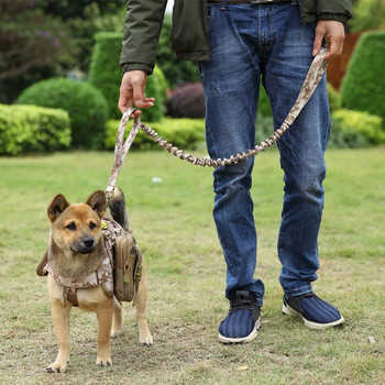 Στρατιωτικό Τακτικό Λουρί Σκύλου Ρυθμιζόμενο Σχοινί Γρήγορης Αποδέσμευσης Ελαστικό Σχοινί Με 2 Λαβή Ελέγχου για Μεσαίους και Μικρά σκύλους