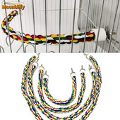 Papagáj madarak álló játékok Pamut kötél Színes játék rágó ülőrudak madárketrechez Pamut kötél Madártartozékok Papagáj játékok Madarak