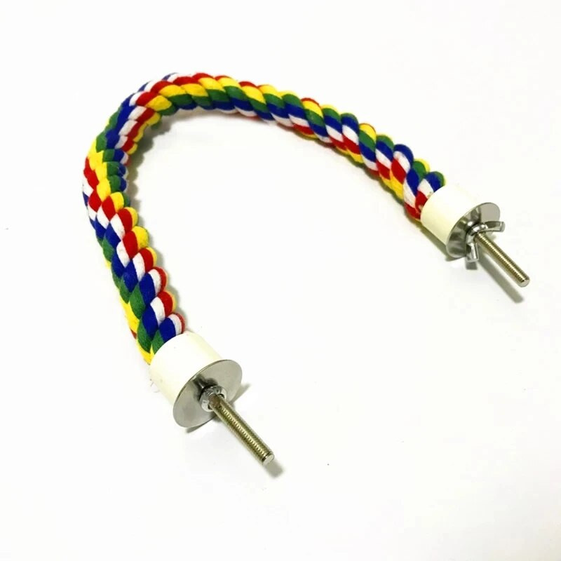 Papagáj madarak álló játékok Pamut kötél Színes játék rágó ülőrudak madárketrechez Pamut kötél Madártartozékok Papagáj játékok Madarak