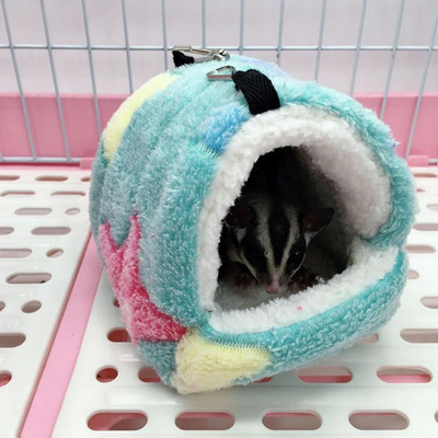 Hörcsögház kisállatok meleg puha ágyak és házak rágcsálóketrec, nyomtatott függőágy patkányoknak Pamut tengerimalac kiegészítők
