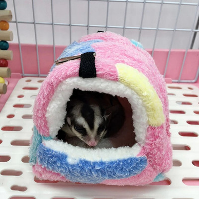 Hörcsögház kisállatok meleg puha ágyak és házak rágcsálóketrec, nyomtatott függőágy patkányoknak Pamut tengerimalac kiegészítők