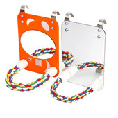 Juokingas paukščių veidrodėlis su ešerių narvelio sūpuoklės kramtomasis žaislas arai kikiliai Maži papūgai medvilniniai virvių stovas papūgos naminių gyvūnėlių reikmenims