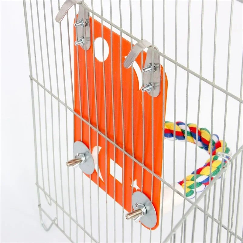 Juokingas paukščių veidrodėlis su ešerių narvelio sūpuoklės kramtomasis žaislas arai kikiliai Maži papūgai medvilniniai virvių stovas papūgos naminių gyvūnėlių reikmenims