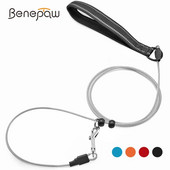 „Benepaw“ kramtymui atsparus plieninis vielinis šunų pavadėlis Kabelis naminiams gyvūnėliams švinas, šviesą atspindinti minkšta nailoninė rankena šuniukams Mažų ir vidutinių šunų dresūra