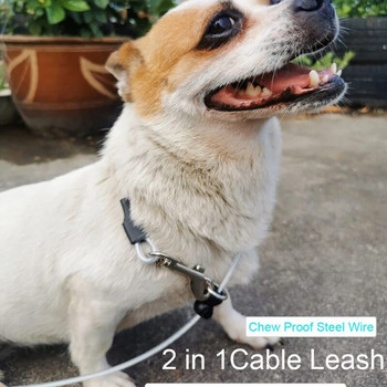 Benepaw Устойчива на дъвчене стоманена тел каишка за кучета Каишка за приплъзване Pet Lead Отразяваща мека найлонова дръжка за кученца Малки средни кучета Обучение