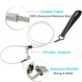 Benepaw Chew Proof Steel Wire Dog Leash Cable Slip Pet Lead Refleks soft nylon λαβή για κουτάβια Εκπαίδευση μικρών μεσαίων σκύλων