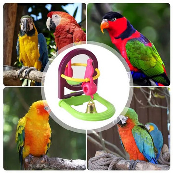 Bird Mirror Интерактивна играчка за игра For Small Parrot Budgies Parakeet Cockatiel Conure Lovebird Cage Аксесоари Зоотовары