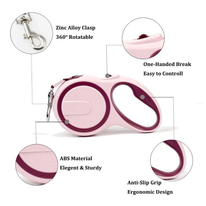 5M Kutya Póráz Automatikus Behúzható Kisállat Kutya Póráz Kutya Póráz Kutya Póráz Hosszabbító Kutya Póráz Kötél Kis, Közepes Kutyák Háziállat