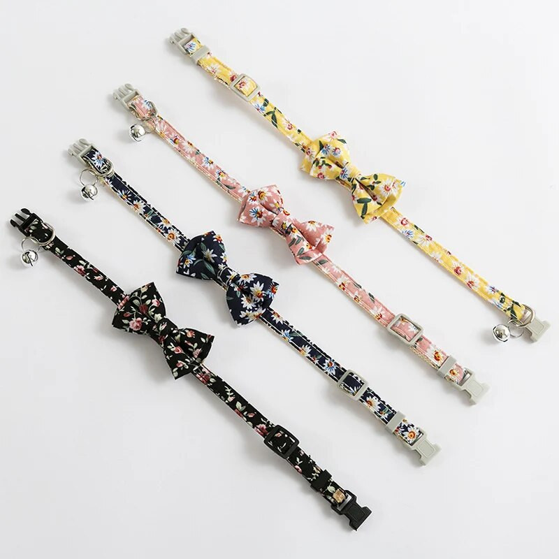 Daisy languoto rašto katės apykaklė Reguliuojama peteliškės kačiuko peteliškė Lovey šuniuko karoliai Dekoratyviniai naminių gyvūnėlių priedai