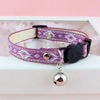 Katės antkaklis Auksinis šilko kraštas Etninio stiliaus naminių gyvūnėlių antkaklis nuo uždusimo, reguliuojamas mažas šunų kačių antkaklis, naminių gyvūnėlių reikmenys
