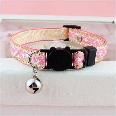 Katės antkaklis Auksinis šilko kraštas Etninio stiliaus naminių gyvūnėlių antkaklis nuo uždusimo, reguliuojamas mažas šunų kačių antkaklis, naminių gyvūnėlių reikmenys