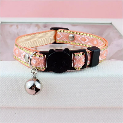 Katės antkaklis Auksinis šilko kraštas Etninio stiliaus naminių gyvūnėlių antkaklis nuo uždusimo, reguliuojamas mažas šunų kačių antkaklis, naminių gyvūnėlių reikmenys