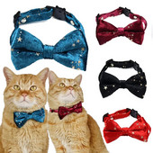 Панделка Кадифена котешка яка Регулируема предпазна катарама Коте Папийонка Сладко кученце с панделка Чихуахуа Колие Доставки за домашни любимци