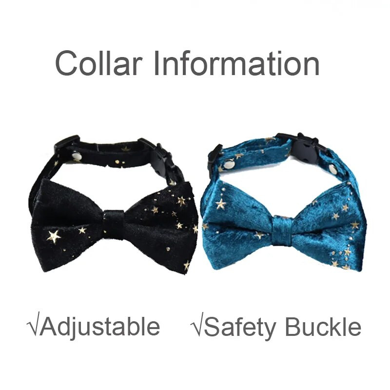 Панделка Кадифена котешка яка Регулируема предпазна катарама Коте Папийонка Сладко кученце с панделка Чихуахуа Колие Доставки за домашни любимци