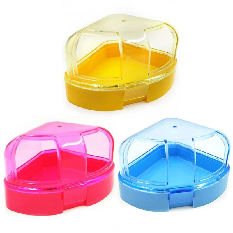 Žiurkėno vonios kambarys naminiams gyvūnėliams plastikinis mini dviduris žiurkėnų vonios konteineris dušas žiurkėnui mažiems gyvūnams Žiurkėno priedai