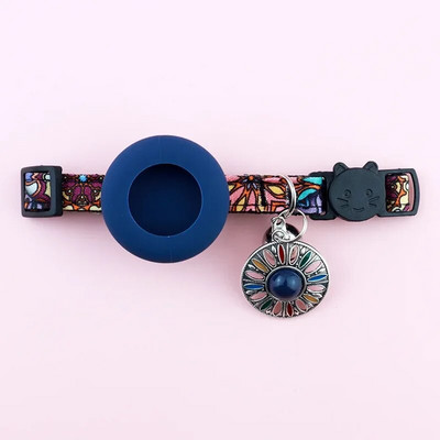 AirTag нашийник за котки, интегриран GPS нашийник за котки с държач за въздушни етикети и звънец, регулируема отделяща се нашийник за котки за момичета момчета котки кученца