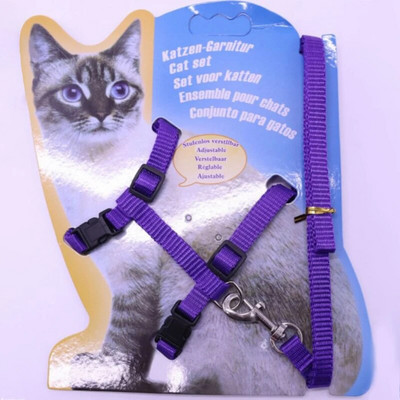 Lauko katės vaikščiojimo virvė Greitai atsegama sagtis Nailono katės grandinės krūtinės dirželis naminių gyvūnėlių pavadėlis Reguliuojamas katės apykaklės diržas apynasrio diržas