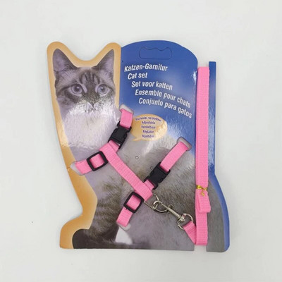 Lauko katės vaikščiojimo virvė Greitai atsegama sagtis Nailono katės grandinės krūtinės dirželis naminių gyvūnėlių pavadėlis Reguliuojamas katės apykaklės diržas apynasrio diržas
