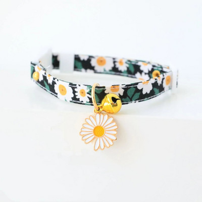 Daisy Cat Antkaklis Reguliuojamas apsauginis antkaklis su varpelio karoliais katės šuniukui, gėlės formos naminiams gyvūnėliams, reikmenys