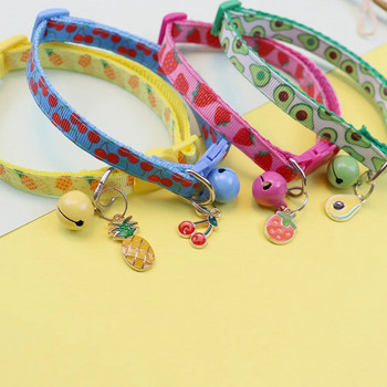 Pet Adjustable Webbing Fruit Cat collar Breakaway Cute Neck Collar with Bell for Small Dogs Puppy Kitten Stuff Things Products