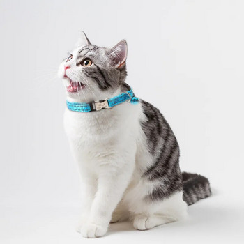 Κολάρο γάτας με περιεκτικότητα σε σκάλισμα χωρίς καμπάνα Νυχτερινό αντανακλαστικό νάιλον σχοινί γάτας Αντι-χαμένο κολάρο για κατοικίδια
