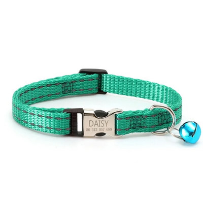 Antkaklis katei su raižiniu be varpelio Naktinis šviesą atspindintis nailoninis kačių lynas, apsaugantis nuo pasimetimo