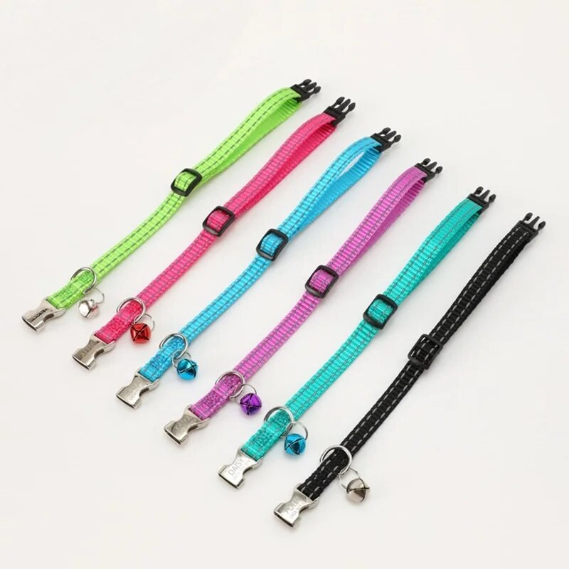 Antkaklis katei su raižiniu be varpelio Naktinis šviesą atspindintis nailoninis kačių lynas, apsaugantis nuo pasimetimo