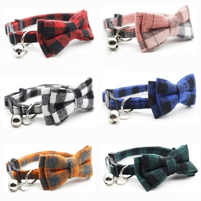 1PC Сладка котешка яка Малко кученце Котка Нашийници за кучета Bow Kitten Collar Bowknot Колие със звънец за куче котка чихуахуа домашни любимци