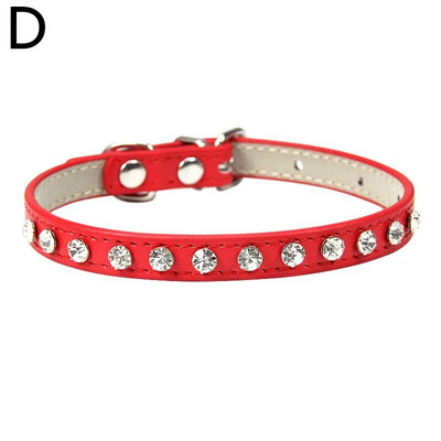 Gražus odinis katės antkaklis, reguliuojamas mažas šunų diržas šuniuko kalnų krištolo ornamento priedai naminių gyvūnėlių karoliai